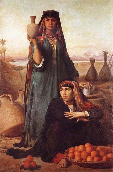 unknow artist Women Selling Water and Oranges on the Road to Heliopolis China oil painting art